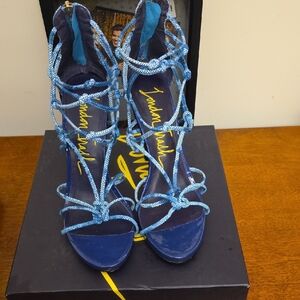 London Trash Blue Strappy Heels